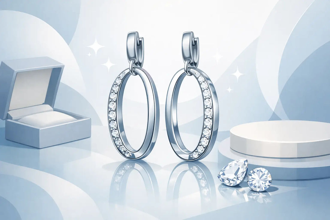 Migliori Orecchini Oval Elegance in argento e moissanite