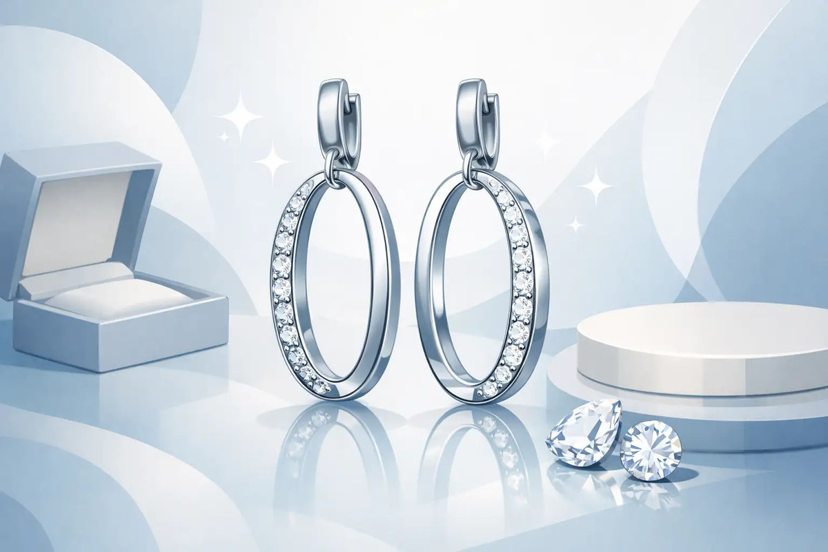 Migliori Orecchini Oval Elegance in argento e moissanite