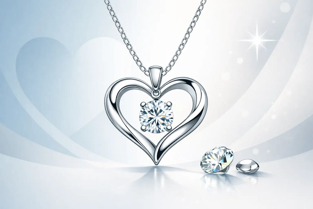 Collana cuore eterno argento 925 e moissanite