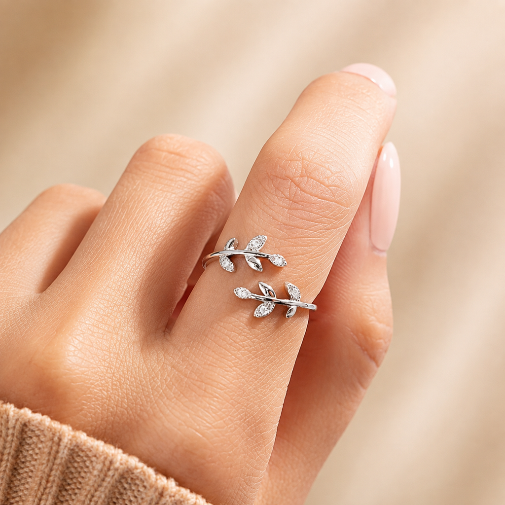 Anello Foglie Regolabile