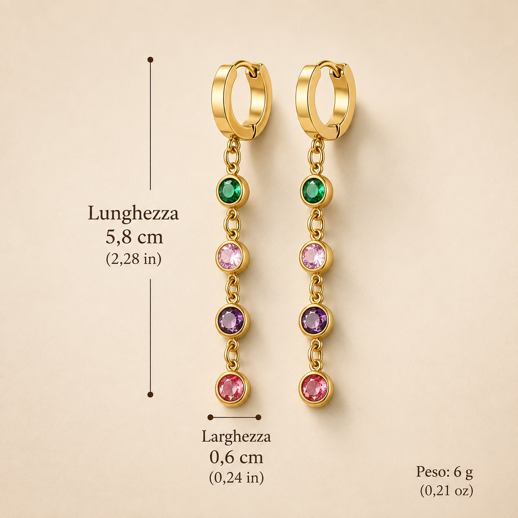 Gioielli Rainbow Elegance – Collana, Bracciale e Orecchini