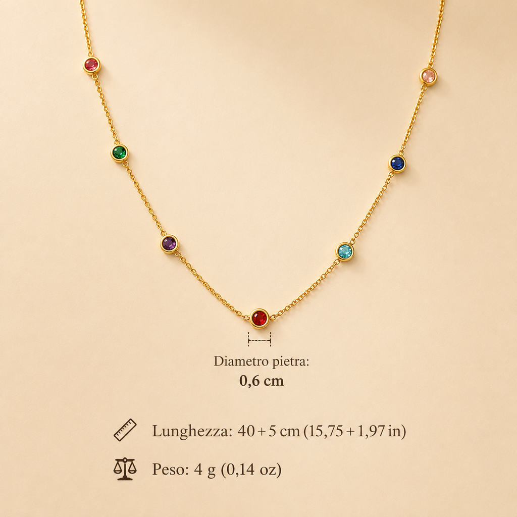 Gioielli Rainbow Elegance – Collana, Bracciale e Orecchini
