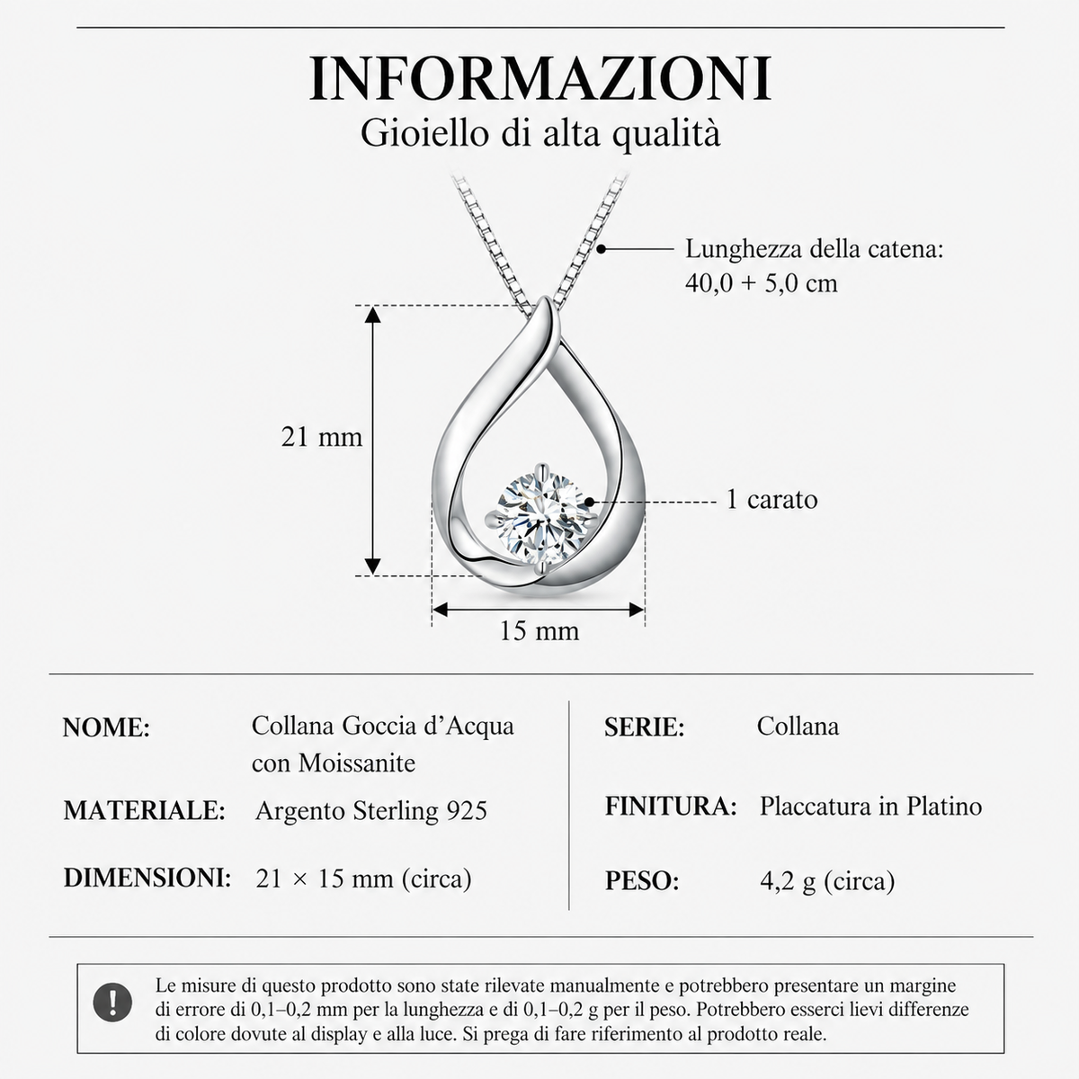 Collana Goccia Luce