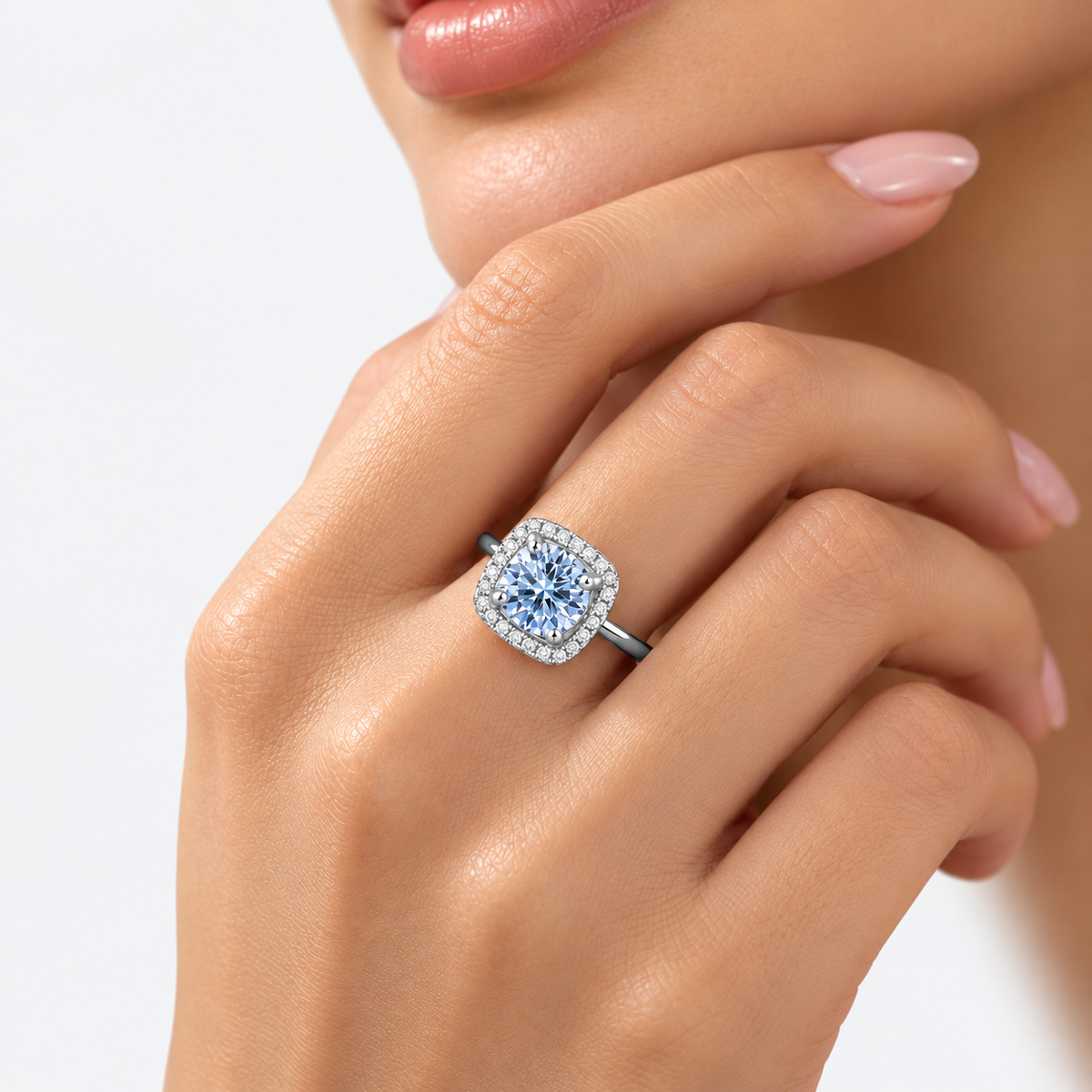 Anello Royal Blue Halo