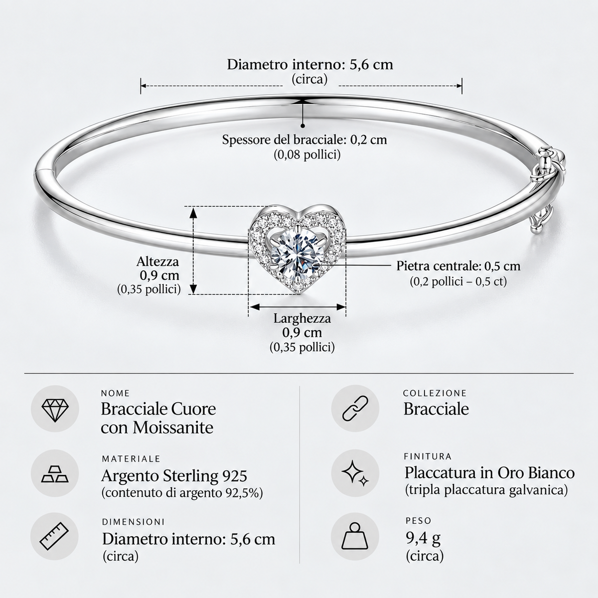 Bracciale Cuore Aperto
