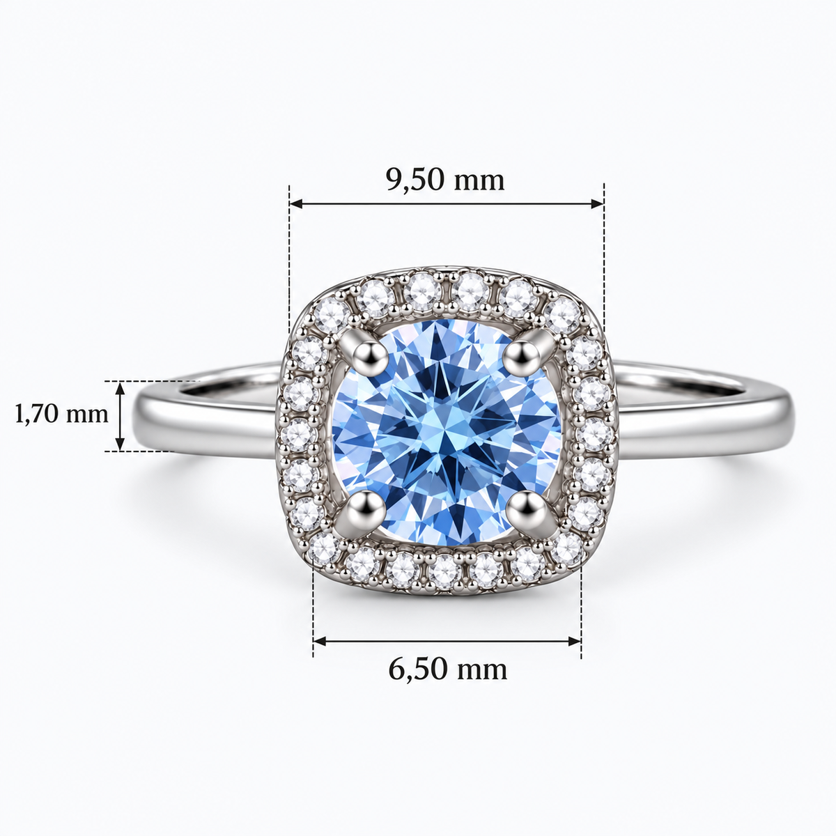 Anello Royal Blue Halo