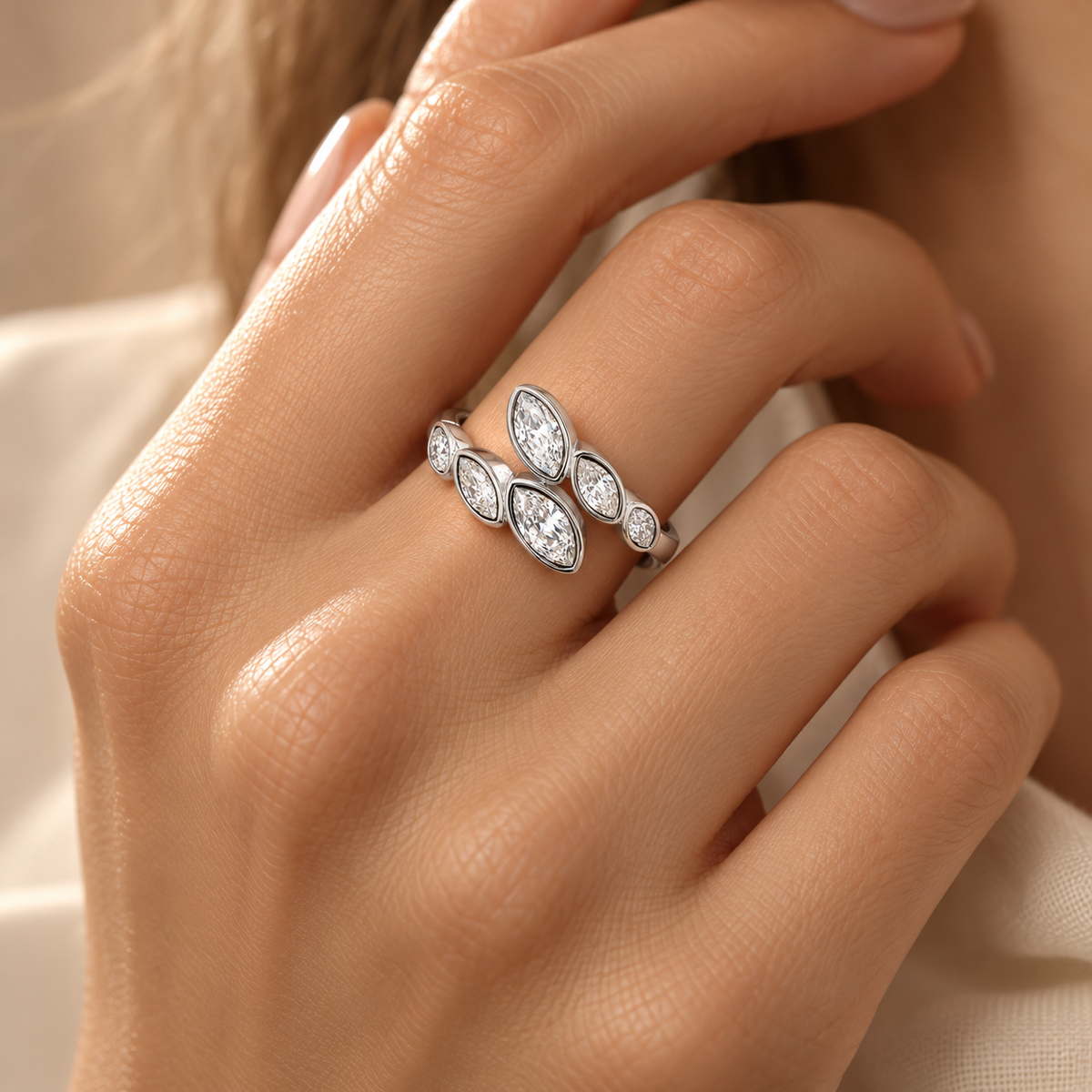 Anello Marquise - acciaio inossidabile